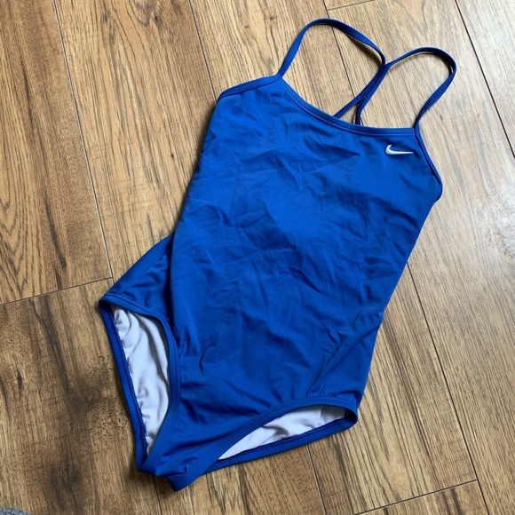 girls Nike blue one piece bathing suit - Picture 3 of 4